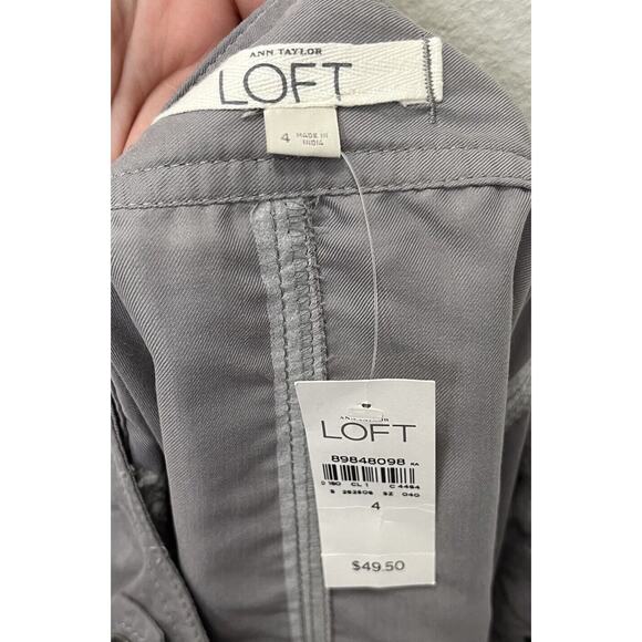 Loft | Gray Snap Button Cargo Mini Skirt Size 4 NWT $50 Utility Gorpcore - Picture 5 of 6